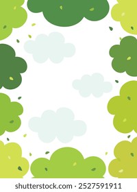 Fundo De Plantas E Folhas Verdes Em Branco