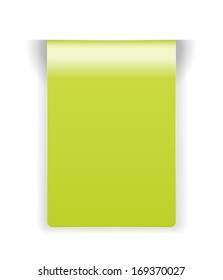 The blank green rectangle tag / the fresh glossy tag / the label