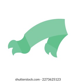 Blank green ribbon on white background