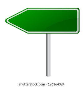 One Way Green Road Sign