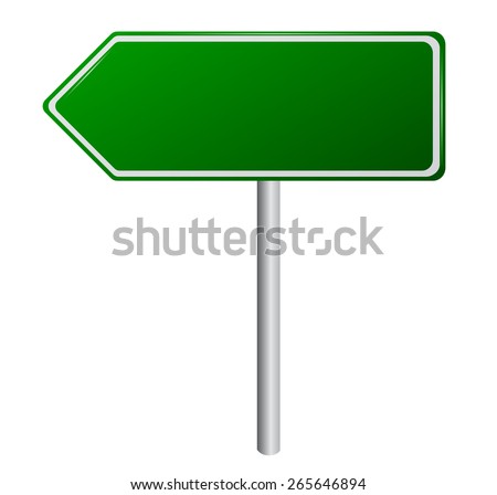 Blank Green Road Sign