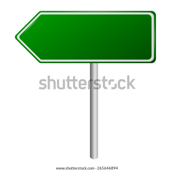 Blank Green Road Sign Stock Vector (royalty Free) 265646894