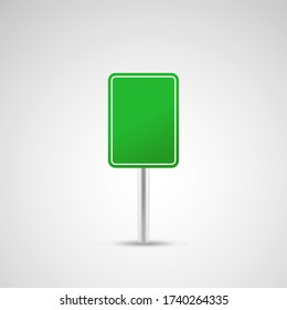 Señal de ruta verde en blanco o Señales de tráfico vacías aisladas en fondo blanco