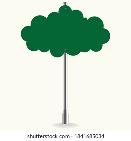 Blank green road sign or Empty traffic vector illustration