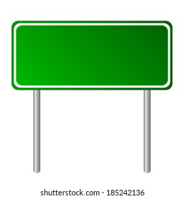 Blank Green Road Sign On White Stock Vector (Royalty Free) 185242136 ...