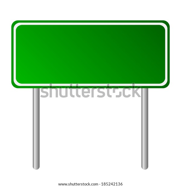 Blank Green Road Sign On White Stock Vector (Royalty Free) 185242136 ...