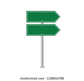 Blank Green Road Sign Vector Illustration Stock Vector (Royalty Free ...