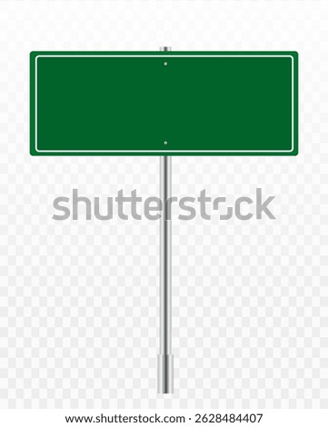 Blank green road sign Vector on transparent background, perfect for design use.