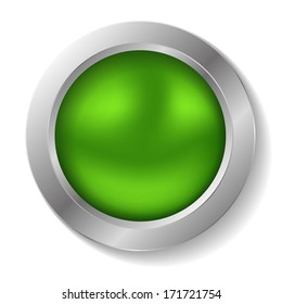 Blank green round button