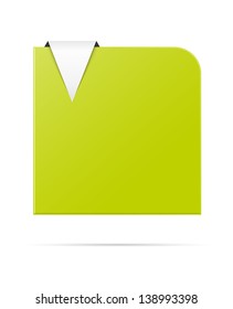The blank green round corner template with the arrow ready for your text / The round corner template