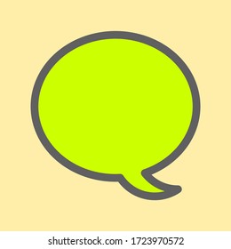 icono de burbuja verde en blanco aislado en fondo amarillo. ilustración vectorial