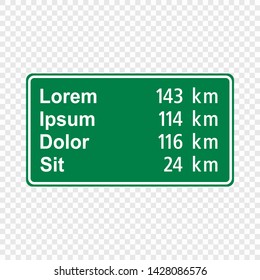 Blank green traffic road sign isolated