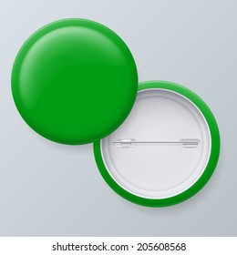 Blank Green Vector Badges with place for your text isolated on gray background