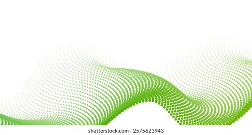 blank green wavy line background. Subtle pattern. Digital polka.