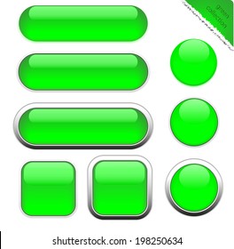 Blank green web buttons for website or app