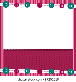 blank greeting card with clothes buttons. vector illustration