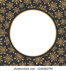 Blank Greeting Card, Blank Gift Flyer Graphic, Snowflake Background, Festive Christmas Holiday Winter Snowflake Card, Snowflake Greeting Card, Christmas, Holiday Card Isolated Vector Illustration
