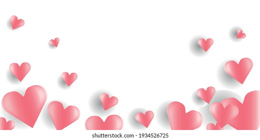 Blank greeting card layout with cute heart. Valentine's Day, Mothers Day, holidays and events, fathers day concept. Vector Illustration.
