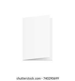 Blank Greeting card mockup vector on white background.  