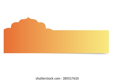 Blank Greeting Card With Mosque Shape,
