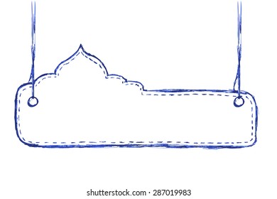 blank greeting card with mosque shape