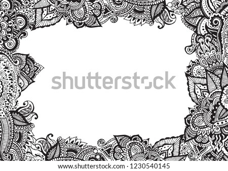 Blank Greeting Card Zentangle Template Abstract Stock Vector (Royalty ...
