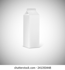 Blank grey juice or milk packaging. Vector illustration for your design.