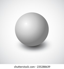 Blank grey sphere, vector illustration in realistic style