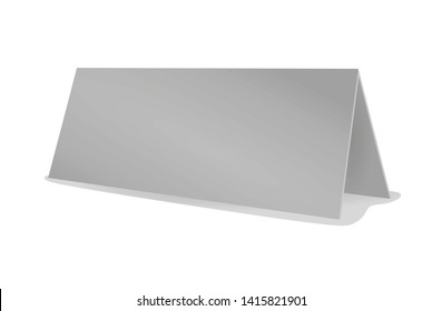 Blank grey table name card. vector illustration
