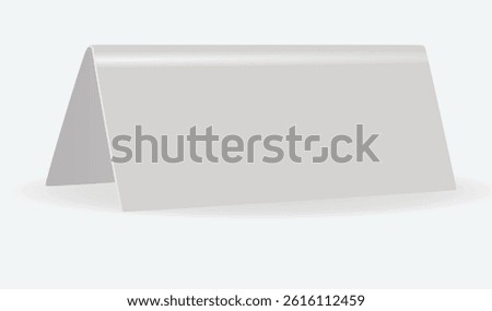 Blank grey table name card. vector illustration