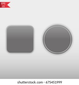 Blank grey web buttons for website or app. Vector eps 10.