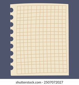 A blank grid paper with a light beige background and perforated edge.
