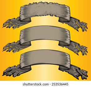 blank grungy old paper banner ribbon