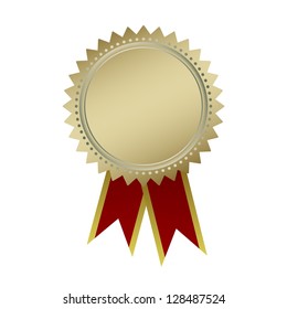 Blank guarantee vector element sign certificate with ribbons