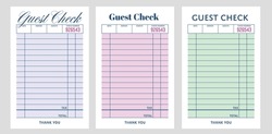 Blank Guest Check Graphic Design
