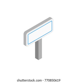 blank guide or service road sign icon. blue color. rectangle shape. isometric vector illustration on white background. 