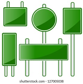 Blank Guideposts, Blank Signs, Blank Road Signs Ã¢Â?Â? The color is Green, if you wish to  change it easily...