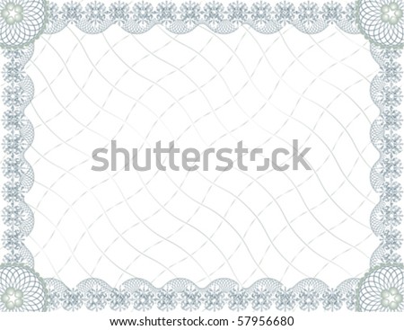 Blank guilloche certificate template; Vector