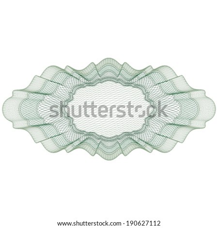 Blank guilloche elements for certificate, diploma, voucher, currency and money design, banknote. / Stock vector / CMYK color / All lines and color are easy editable. 