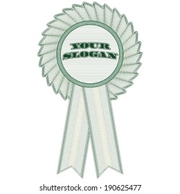 Blank guilloche ribbon award. Ideal for certificate, diploma, voucher, currency and money design, banknote. / Stock vector / CMYK color / All lines and color are easy editable.