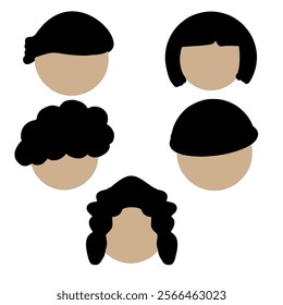 blank hair and face vector