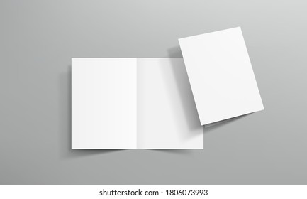 Plantilla De Folleto De Media Doble En Blanco Para Su Presentación. Vector EPS10