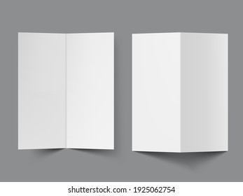 Blank Half Fold Brochure Template For Your Presentation. EPS10 Vector