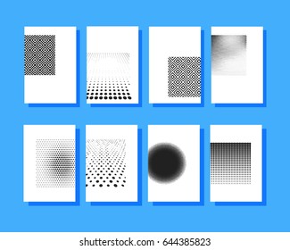 Blank halftone covers brochures template. Design half tone cover for magazine, printing products, flyer, presentation brochure or booklet. Vector illustration.