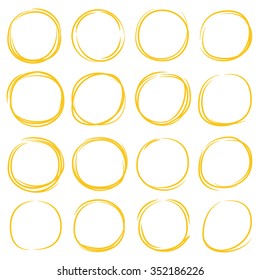 blank hand drawn circle highlighters, markers