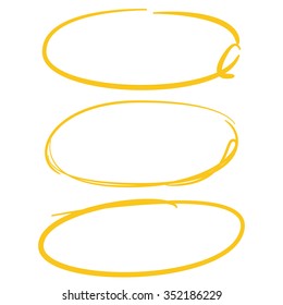 blank hand drawn circle highlighters, markers
