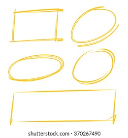blank hand drawn sketch circle markers, rectangle markers