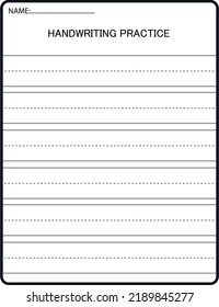 A blank handwriting paper sheet for students