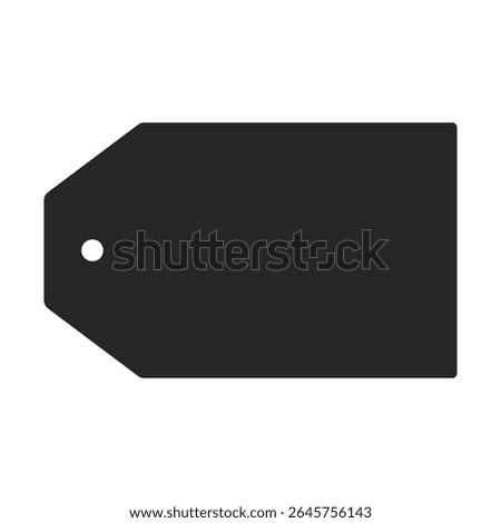 Blank hang tag or label template in silhouette vector icon