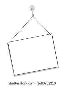 Blank hanging door sign with suction cup. Write in your own message.